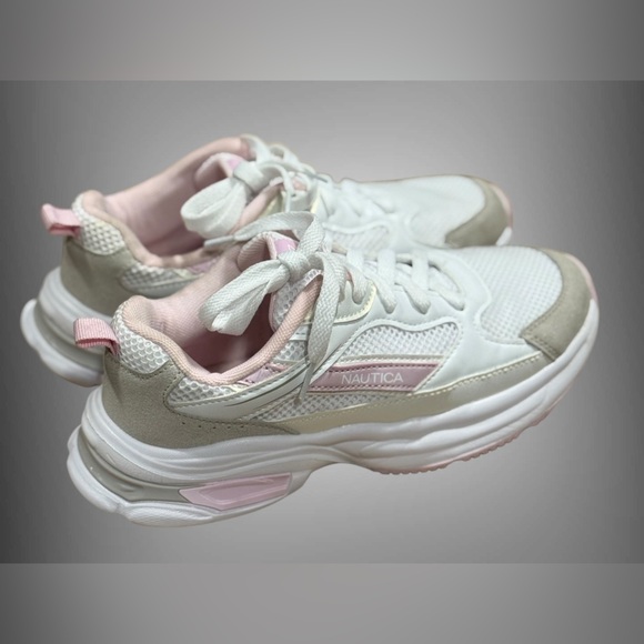 Nautica Big Girls Athletic Sneakers - Chunky Cushion Heel Size 4 - Picture 3 of 16